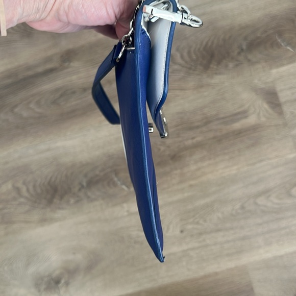 NINE WEST Vintage Inspired Color Block Envelope Bag Blue White Shoulder & Clutch - Picture 11 of 13